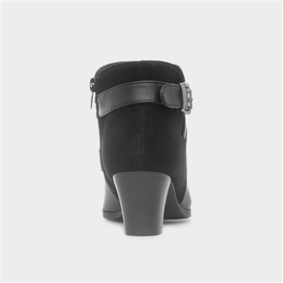 Kayleigh Black Heeled Ankle Boot