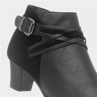 Kayleigh Black Heeled Ankle Boot