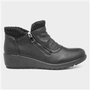 Softlites Womens Black Wedge Ankle Boot (Click For Details)