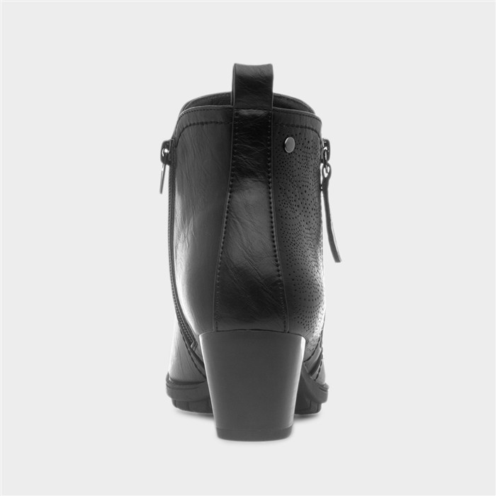 Molly Womens Black Heeled Ankle Boot