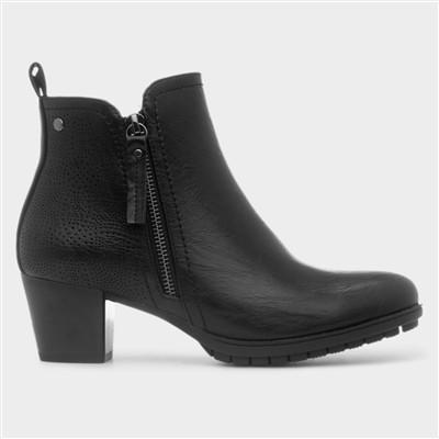 Molly Womens Black Heeled Ankle Boot