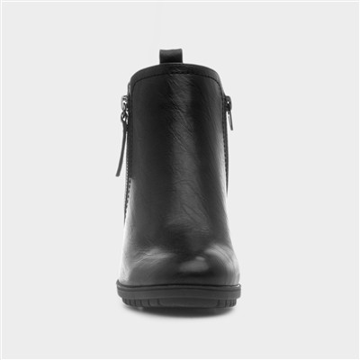 Molly Womens Black Heeled Ankle Boot
