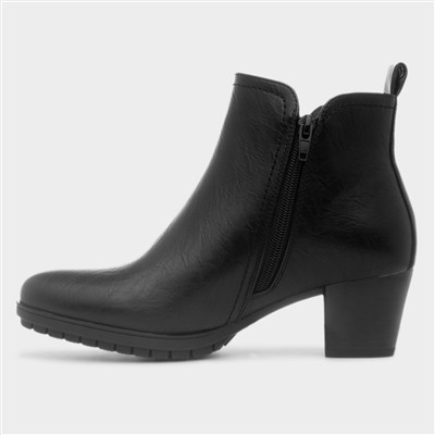 Molly Womens Black Heeled Ankle Boot