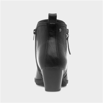 Molly Womens Black Heeled Ankle Boot