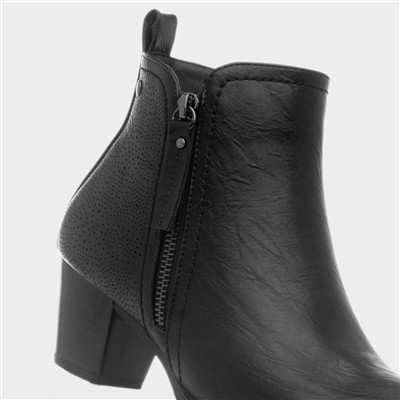 Molly Womens Black Heeled Ankle Boot