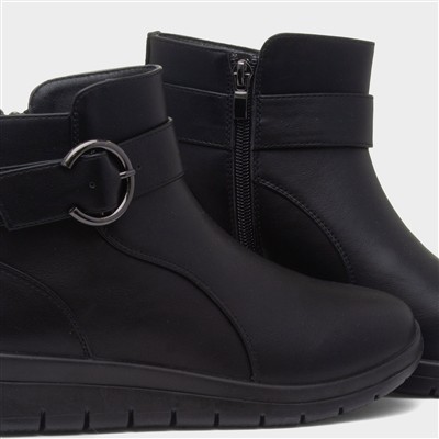 Womens Black Wedge Boot