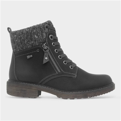 Gijon Womens Black Lace Up Ankle Boot