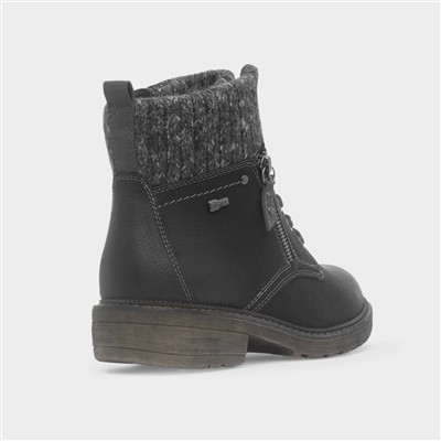 Gijon Womens Black Lace Up Ankle Boot