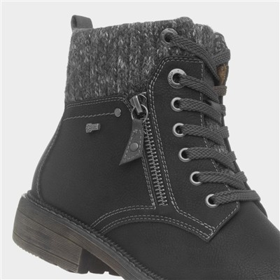 Gijon Womens Black Lace Up Ankle Boot