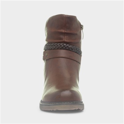 Palencia Womens Brown Ankle Boot