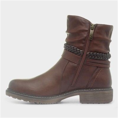 Palencia Womens Brown Ankle Boot