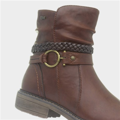 Palencia Womens Brown Ankle Boot