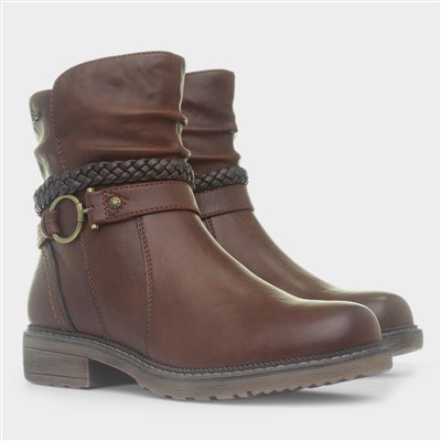 Palencia Womens Brown Ankle Boot