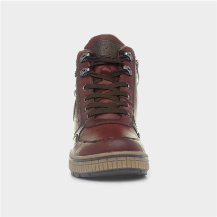 Salamanca Womens Red Lace Up Ankle Boot