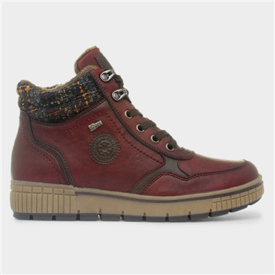 Salamanca Womens Red Lace Up Ankle Boot