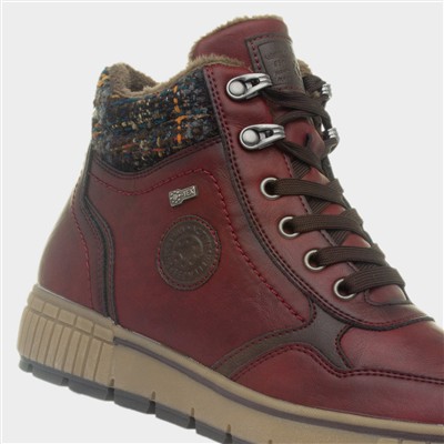 Salamanca Womens Red Lace Up Ankle Boot