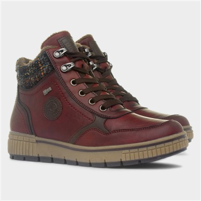 Salamanca Womens Red Lace Up Ankle Boot