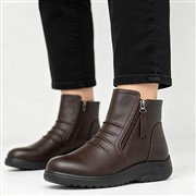 Softlites Womens Brown Zip Up Ankle Boot (Click For Details)