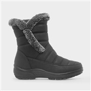 Softlites Womens Black Faux Fur Zip Up Ankle Boot (Click For Details)
