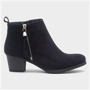 Lilley Mel Womens Navy Heeled Ankle Boot (Click For Details)