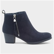 Lilley Womens Navy Heeled Tassel Ankle Boot (Click For Details)