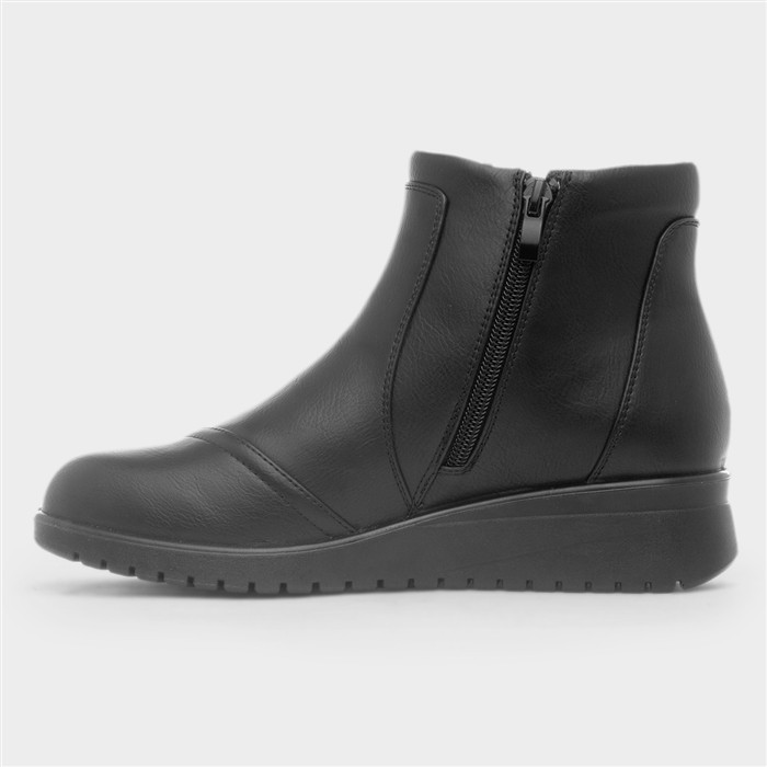 Enid Womens Black Zip Up Ankle Boot