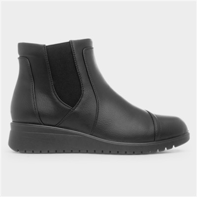 Enid Womens Black Zip Up Ankle Boot
