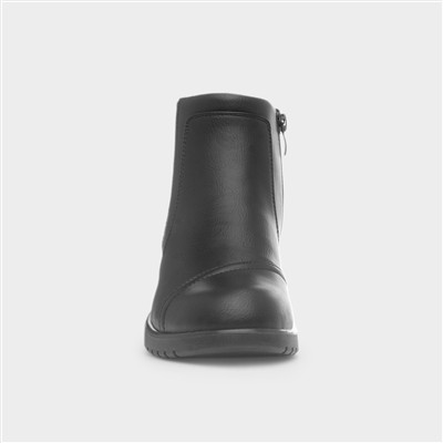 Enid Womens Black Zip Up Ankle Boot