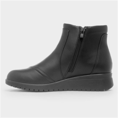 Enid Womens Black Zip Up Ankle Boot