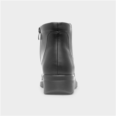 Enid Womens Black Zip Up Ankle Boot