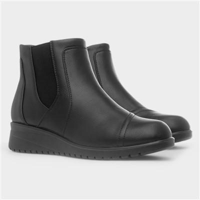 Enid Womens Black Zip Up Ankle Boot