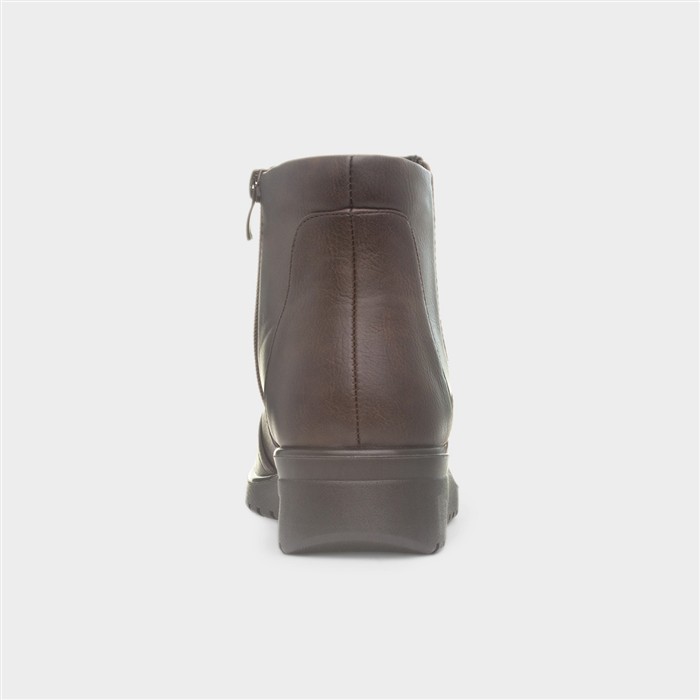 Enid Womens Brown Zip Up Ankle Boot