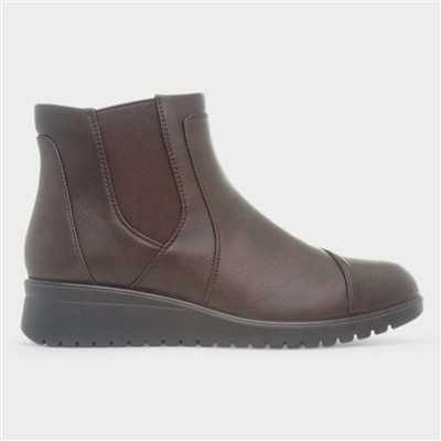 Enid Womens Brown Zip Up Ankle Boot