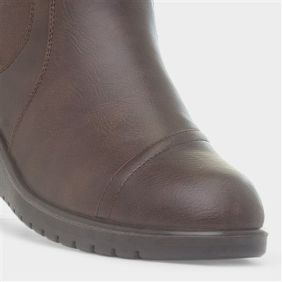 Enid Womens Brown Zip Up Ankle Boot
