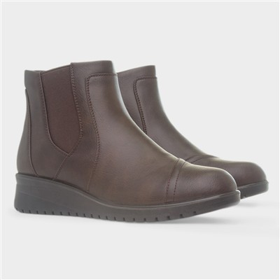 Enid Womens Brown Zip Up Ankle Boot