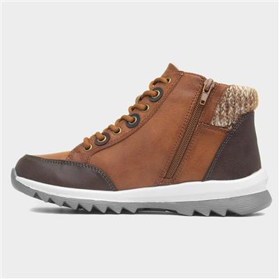 Dasha Womens Tan Lace Up Boot