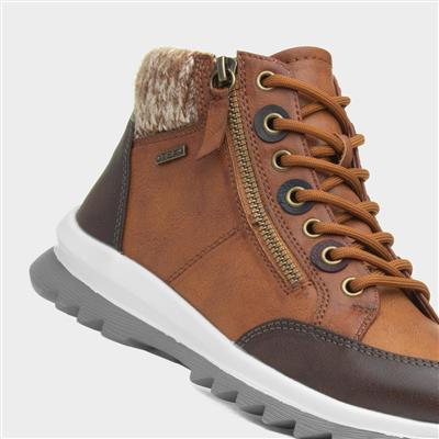 Dasha Womens Tan Lace Up Boot
