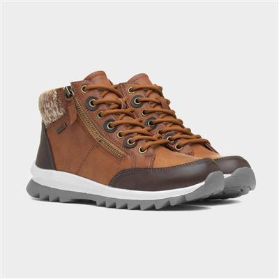 Dasha Womens Tan Lace Up Boot