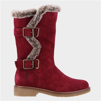 Megan Womens Suede Boot in Red