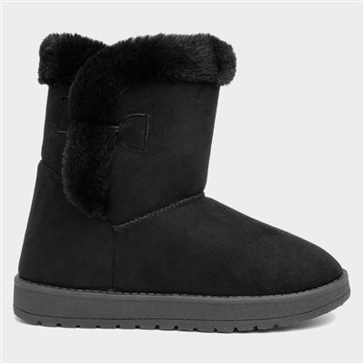 Womens Black Pull On Boot