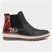 Rieker Womens Black Multi Printed Chelsea Boot (Click For Details)