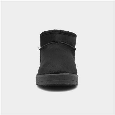 Maddy Womens Black Faux Fur Lined Boot