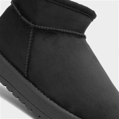 Maddy Womens Black Faux Fur Lined Boot