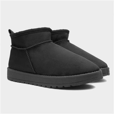 Maddy Womens Black Faux Fur Lined Boot