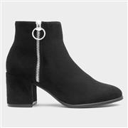 Lilley Maya Womens Black Zip-Up Heeled Ankle Boot (Click For Details)