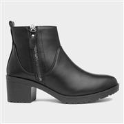 Lilley Morgan Womens Black Zip Up Ankle Boot (Click For Details)