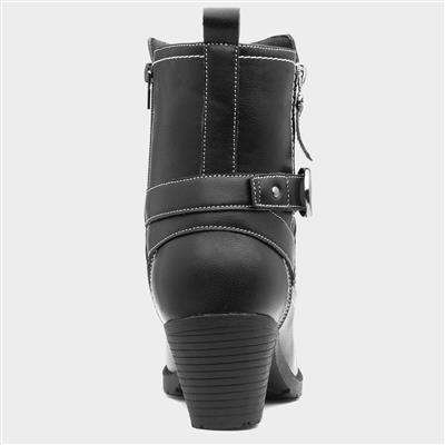 Marie Womens Black Heeled Boot