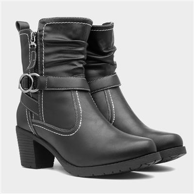 Marie Womens Black Heeled Boot