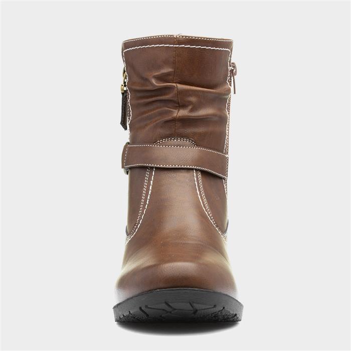 Womens Brown Heeled Boot