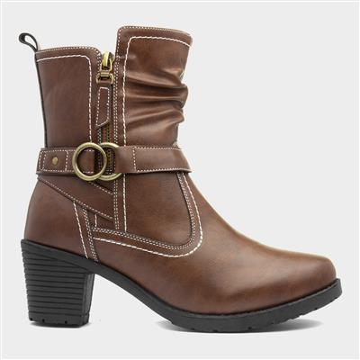 Marie Womens Brown Heeled Boot